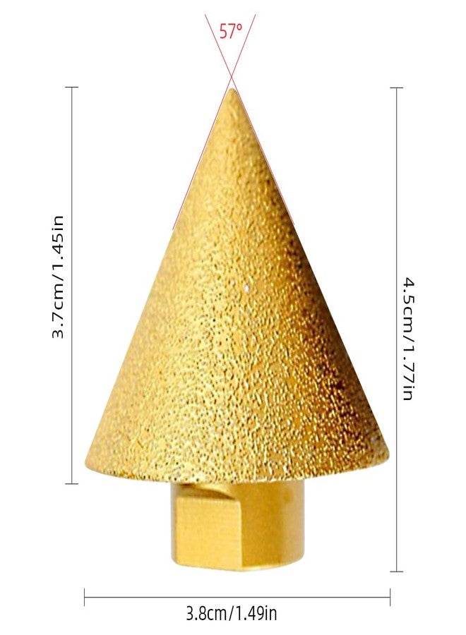 Serplex® M10 Diamond Conical Drill Bit 38mm Multipurpose Chamfer Reamer Drill Bit for Deburring, Centering, Aligning, Polished Finish Tile, Marble, Quartz, Stone Professional Drill Bits Set - Image 2